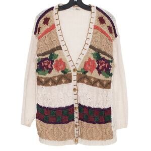 Vintage Eileen Co Cardigan Sweater Cottage Grandma Academia Boho 90s TY2K Small